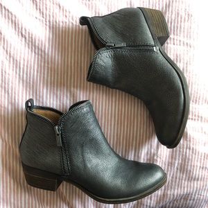 Lucky Pewter Zipper Basel Boots size 7.5